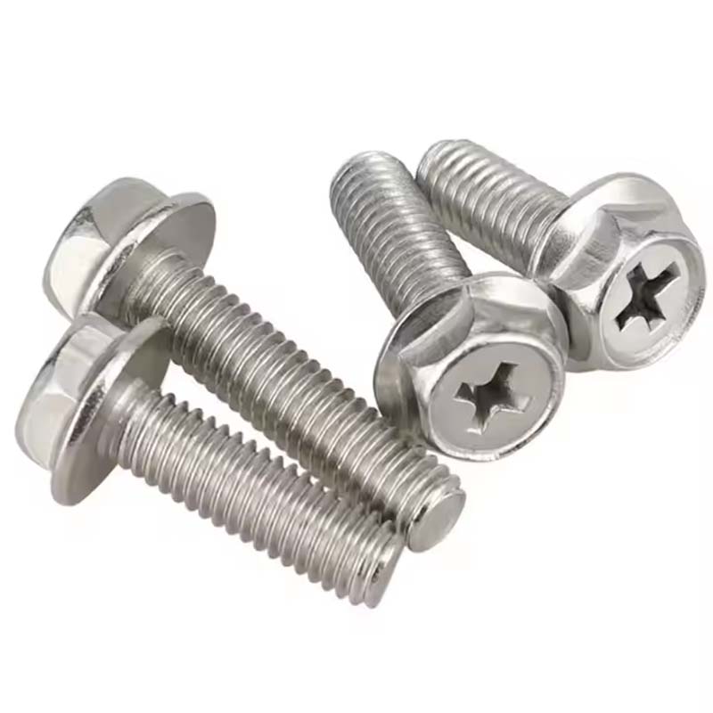 เกรด 6.8 Bolt หน้าแปลนรูปหกเหลี่ยม Cross