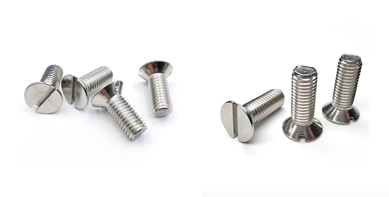 80°Slotted countersunk head screws truncated