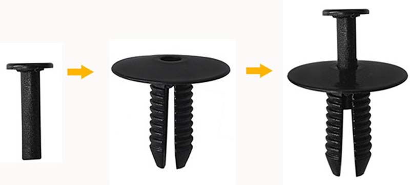 expanding rivet clip retainer