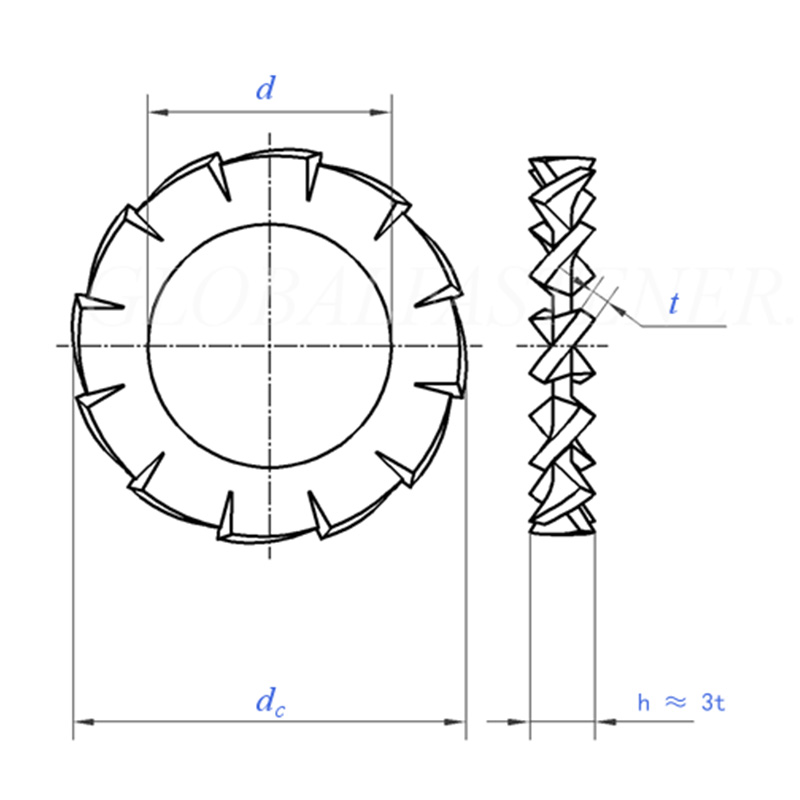 Lock Washers with Serrated Toothed